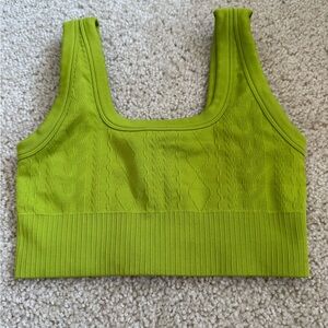 JoyLab Green Cable Knit Sports Bra
